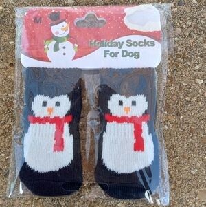 New Christmas Penguin Dog Socks Size Medium M Holiday